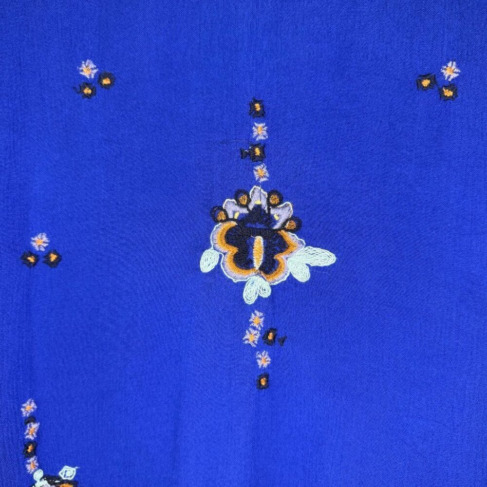 NWT Free People Embroidered Oxford Dress in Cobalt Blue Size Small - Picture 7 of 11